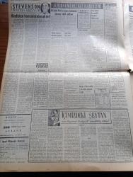 Vatan Gazetesi - 31 Temmuz 1953 - Hayırlı Bir Buluşma Yazan Ahmet Emin Yalman Köşe Yazısı - Kore Konferansına Türkiye Çağrılacak - Amiral Mountbatten Celal Bayar Ve Fuat Köprülü'yü Ziyaret Etti - Malatya'da Vatan Gazetesi Başyazarı Ahmet Emin Yalman'a Yapılan Suikast Davası - Yeni Sabah Gazetesi Aleyhine Takibat Yapılıyor - İlk Türk Vagonları - Soprano Leyla Gencer İtalya'da Başarı Kazandı - Stevenson Dünyayı Geziyor Yazan Adlai Stevenson Yazı Dizisi - İçimizdeki Şeytan Yazan Raymond Radiguet Yazı Dizisi - İran'da Kaşani Musaddık'a Karşı Cephe Aldı -  İngiliz Libya Dostluk Anlaşması İmzalandı - Etna Yanardağı Faaliyete Geçiyor - Afrika'da 4 Ay Yazan Tunç Yalman Yazı Dizisi - İstanbul Kapılarında Fethin Büyük Tarihi Romanı Yazan Feridun Fazıl Tülbentçi Yazı Dizisi - Tuna'dan Şimal Denizine 1953 Avrupası Yazan Burhan Arpad Yazı Dizisi - Yeni Bir Gün Doğacak Yazan Emmanuel Robles Yazı Dizisi - Yirminci Asırda Ortaçağ Hayatı Yaşayanlar Yazan Enis Tahsin Til - Hilton Oteli Halıları - Gripin