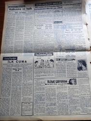 Vatan Gazetesi - 14 Nisan 1956 - Yolculuk Notları 2 Umumi Boykotaj Yazan Ahmet Emin Yalman Köşe Yazısı - Başvekil Adnan Menderes ile Hariciye Vekili Fuat Köprülü Bugün Tahran'a Gidecekler - Amerika'dan Bize Yeni Yardımlar - İktidarın Muhalefet Aleyhinde Hazırlığı - Nazlı Tlabar Ahmet Tokuş Ve Celal İnce Washington'da - Maydanoz Milletlerarası Dolandırıcıyı Ele Verdi - İsrail Kuvvetleri Mütareke Hattından 500 Metre Çekilecek - Ölüme Gidiyorum Yazan Carter Dickson Yazı Dizisi - Kalkınma Ve Halk Yazan Adil Aşçıoğlu - Bir Nefes Sıhhat Yazan Doktor Fevzi Aksoy - Geçmişte Bugün İsyanın İkinci Günü Yazan Feridun Fazıl Tülbentçi Yazı Dizisi - Gazeteci Ceyn Arden'in Maceraları Çizgi Roman - Hoş Memo Karikatür Çizen Al Capp -  Siyasi Hatıralar Yazan General Ali Fuat Cebesoy Yazı Dizisi - Asrımızın En Büyük Casusluk Hadisesi - Ev Kadın Moda - Radyo Bulmaca - Macar Grekoromen Takımı İle Bu Akşam Karşılaşıyoruz- Bugün Vefa Adalet Karşılaşıyor - Meşhur Oyuncu Kopa Fransızları Terkediyor - Ping Pong