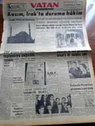Vatan Gazetesi - 11 Mart 1959 - Tehlike Nerede Yazan Ahmet Emin Yalman Köşe Yazısı - Bugün Mübarek Ramazan Bayramı - Kasım Irak'ta Duruma Hakim - CHP Grubu Fevkalade Toplantıya Çağrıldı - Eyüp Camii Yarın Dini Bir Törenle Açılıyor - Makarios Üç Saat Görüştüğü Grivas'a Bir Madalya Taktı - Kül Harmanı Gentille Arditty Püller'in Romanı Yazı Dizisi - Evlatlıklar Meselesi Yazan Mustafa Reşit Belgesay - Vatan Cephesi Ocakları İle Açılış Törenleri Kanunsuz Yapıldığı Bildiriliyor - Casa D'italia'da Müzik - Çalınan Ruhlar Yazan Pakize Başaran Yazı Dizisi - Golf'u da Ruslar İcat Etmiş - Meşhur Amerikan Friden Hesap Makineleri - Gripin - Bulmaca - Altın Borsası - Fidel Castro İle Ernest Hemingway Komşu - Galatasaray Ve Vefa Liderlik Mücadelesi Yapacaklar - Metin Oktay - Turgay Şeren İçin 40.000 Lira Gönderildi - Galatasaray Kampta - 3,5 Yürekli Şerif Çizen OCKS - Dalgacı Mahmud Çizen Kim - Çimenspor Kupa Aldı - Burç Falı - Stiv Roper Çizen Saunders ve Waggon - Vehbi  Emre - İstanbulspor