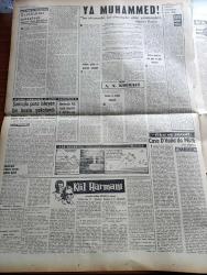 Vatan Gazetesi - 11 Mart 1959 - Tehlike Nerede Yazan Ahmet Emin Yalman Köşe Yazısı - Bugün Mübarek Ramazan Bayramı - Kasım Irak'ta Duruma Hakim - CHP Grubu Fevkalade Toplantıya Çağrıldı - Eyüp Camii Yarın Dini Bir Törenle Açılıyor - Makarios Üç Saat Görüştüğü Grivas'a Bir Madalya Taktı - Kül Harmanı Gentille Arditty Püller'in Romanı Yazı Dizisi - Evlatlıklar Meselesi Yazan Mustafa Reşit Belgesay - Vatan Cephesi Ocakları İle Açılış Törenleri Kanunsuz Yapıldığı Bildiriliyor - Casa D'italia'da Müzik - Çalınan Ruhlar Yazan Pakize Başaran Yazı Dizisi - Golf'u da Ruslar İcat Etmiş - Meşhur Amerikan Friden Hesap Makineleri - Gripin - Bulmaca - Altın Borsası - Fidel Castro İle Ernest Hemingway Komşu - Galatasaray Ve Vefa Liderlik Mücadelesi Yapacaklar - Metin Oktay - Turgay Şeren İçin 40.000 Lira Gönderildi - Galatasaray Kampta - 3,5 Yürekli Şerif Çizen OCKS - Dalgacı Mahmud Çizen Kim - Çimenspor Kupa Aldı - Burç Falı - Stiv Roper Çizen Saunders ve Waggon - Vehbi  Emre - İstanbulspor