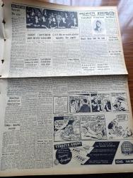 Vatan Gazetesi - 18 Ocak 1956 - Ahmet Emin Yalman Köşe Yazısı - Türkiye Amerika Arasında İktisadi Görüşme Başlıyor -  Milli Güreş Antrenörü Yaşar Doğu Dün Gece Geldi - Yunanistan Oktay Engin Davasını 6 7 Eylül Hadiselerine Karşı Bir Koz Olarak Kullanıyor - Bir Hac İşleri Dairesi Kurulması Teklif Edildi - Sosyalist Mollet'nin Yeni Fransız Kabinesini Kurması Mümkün - Fırtınalı Gece Yazan Orhan Kemal Yazı Dizisi - Çayhane Piyesi 145 Defa Temsil edilecek - Migros Türk Fiyat Listesi - Geçmişte Bugün Sadullah Paşanın İntiharı Yazan Feridun Fazıl Tülbentçi Yazı Dizisi - Assuan Yıldızı Türkiye'ye Askeri Malzeme Getiriyor - Anna Mangani Neden Broadway'e Gitmemiş - Palazza Pitti Orkestrası Konserleri 1  Yazan Fikri Çiçekoğlu - Ankara İstanbul Radyosu Programı - Bulmaca - Ordu Takımı İle Galatasaray Bugün Karşılaşıyor - İtalya Kış Olimpiyatlarına Hazırlanıyor - Mithatpaşa Stadında Portatif Tribün Hazırlıkları Başladı - Silahlı Kuvvetler Kayak Şampiyonası - Nevin Aypar Puro Tuvalet Sabunu Reklamı