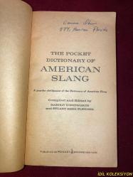 THE POCKET DICTIONARY OF AMERICAN SLANG / HAROLD WENTWORTH & STUART BERG FLEXNER / POCKET BOOKS / İNGİLİZCE KİTAP (AMERİKAN ARGOSUNUN CEP SÖZLÜĞÜ) ÖN KAPAĞI YOKTUR