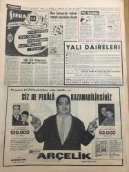 HÜRRİYET GAZETESİ 1 ŞUBAT 1967 YIL :19 SAYI :6739--Marcia ile kocasının cesetleri kar altında bulundu ---AP Grubunda Çıkan Kavga da Tablalar Uçtu ---Van Gölü Ekspresi Yolda Kaldı ---Demirel ,halkı  kırtasiyecilikle  savaşa çağırdı ---İşleri Müdürlüğüne .25 Ocak 1967 tarih ve ----Haznedardaki  kanlı  soygunda  genç benzinciyi  öldürdüler ---Fenerbahçe  yarım adasının imar planı  tasdik edildi ---Kan kanserini tedavi etmek mümkün olacak ---Türkiye -İspanya ile Karşılaşıyor ---Sarıyer i yenen Mersinliler  Krallar Gibi Karşılandı ---AP Grubunda Komünistlerin Paris ten idare edildiği açıklandı ---Luigi nin intiharı ,gelecek festivallere  gölge düşürdü ---Birinci olan İva Zanichi esmer güzeli bir İtalyan dilberi ---13 Maçı Bilenler 8 Bin Lira Alacak ---Bir Yunan Şilebi Antalya Sahilleri  açığında battı ---