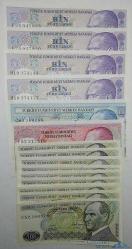 17 ADET 7. EMİSYON KAĞIT PARA LOTU ÇİL