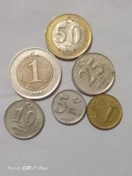 TÜRKİYE CUMHURİYETİ  (1 YTL 50-25-10-5-1 YENİ KURUŞ SET) ÇÇT