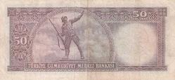 Türkiye, 50 Lira, 1971, VF, p187A, 5.Emission