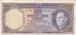 Türkiye, 500 Lira, 1962, VF, p176, 5.Emission