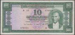 5 EMİSYON 6. TERTİP 10 LİRA SERİ A12 370521 ÇÇT