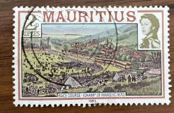Mauritius Pulu - Mauritius Stamp - Mektup Zarfından Kesilmiş  / Postadan Geçmiş Pul Filateli - Damgalı -  RACE COURSE- ( CHAMP DE MARS ) ( C.1870 )  , 2 PARA - YABANCI PULLAR,  NOSTALJİK DOĞUM GÜNÜ HEDİYESİ