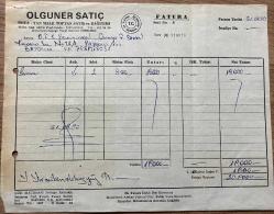 BOYA MALZEMESİ FATURASI - 31 AĞUSTOS 1990 - OLGUNER SATIÇ - BOYA-YAN MALZ.TOTAN SATIŞ VE DAĞITIM - FINDIKZADE, İSTANBUL - OSMAN FAHİR SEDEN, O.F.S. PRODÜKSİYON - BEYOĞLU, İSTANBUL - ISLAK İMZALI, KAŞELİ - 27 x 20 cm EBATLI ORİJİNAL FATURA - TÜRK SİNEMA - FİLM TARİHİ