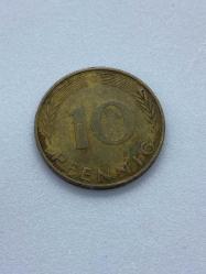 1971 Almanya 10 pfennig madeni para Temiz