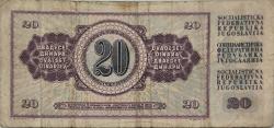 Yugoslavya 1974 20 Dinar Orjinal Yabancı Kağıt Para