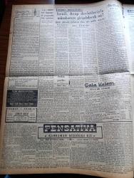 Vatan Gazetesi - 3 Aralık 1949 - Reşat Aydınlı Dün Akşam Tevkif Edildi - Halimizin Hazin Levhası Yazan Ahmet Emin Yalman Köşe Yazısı - Adalet Bakanı Fuat Sirmen'in Tecavüzkar Lisanı - Milletvekillerinin Evleri Aranabilir Mi - Namık Kemal'i Anma Töreni - Yahya Kemal'in 65. Ölüm Yıldönümü- İsmet İnönü Amerikan Dışişleri Bakanı Mc Ghee İle Görüştü - Geçmişte Bugün Yazan Feridun Fazıl Tülbentçi Yazı Dizisi - Pensativa Yazan Jesus Goytortua Santos Yazı Dizisi - İsrail Arap Devletleriyle Müzakereye Girişebilecek Mi - Kızıllar Birbirini Temizliyor - Suriye'den 50 Bin Ton Buğday Alıyoruz - 13 Yaşındaki Ailesi Babası Yazan Sara Ertuğrul - Soğuk Algınlığının Kati Tedavi Çaresi Bulundu - Futbol Hakem Kursu - Galatasaray Ankara'ya Gitti - Kanatlardan Türbe Filminde Başrol Oynayan Reha Yurdakul Ve Hümaşa Hiçan Fotoğraf - Astra Ampul - Eveready Fener Pilleri - Mavi Gillette Bıçakları -  İstanbul Ankara Radyosu Programı - İnnoxa Krem Süt Pudra - Tablet Ve Şurup Reosil Öksürüğü Keser