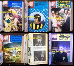 MODERN SPOR DÜNYASI DERGİSİ,  1972 YILINDAN İLK 15 SAYISI ve Devir  HAFTALIK OLAYLAR DERGİSİ, 1972-1973 YILLARINDAN 5 SAYI - HEPSİ BİR CİLT İÇİNDE - PELE İSTANBUL'DA - 1972 GAZİ KOŞUSUNU AKKOR ''EKREM KURT'' İLE KAZANDI - FENERBAHÇE, GALATASARAY, BEŞİKTAŞ FUTBOL TAKIMLARIYLA İLGİLİ HABERLER - OTOMOBİL ve AT YARIŞLARI - CELAL SANDAL - HINCAL ULUÇ - CASSIUS CLAY - JACKIE STEWART, UÇAK İSKOÇYA'LI - GÜNDÜZ KILIÇ - 1972 EGE RALLY'Sİ - PIERRE LEVEGH - ALTIN ÇOCUK RIVERA - SELAHATTİN BEYAZIT - DEBBIE VAN KIEKBELT - JOE FRAZIER - BÜLENT GİZ - JIM JEFFIERS - DİDİ - KIRKPINAR NAZMİ UZUN - BÜYÜK BOKSÖR ROCKY MARCIANO - RIFAT ÇALIŞKAN - MÜLLER - GEORGE BEST - ELLEN TITTEL - EMERSON FITTIPALDI - DE LILLO ''MEZZOFONDO'YU KURTARALIM, ÖLÜM YARIŞI - BOTELLO GIULIO JULINHO - HEIDE ROSENDHAL - NETZER - MARK SPITZ - RUGGIRELLO - MARCEL CERDAN - GEORGIO ABRAMS - JOKEYLER ORHAN KANDUR ve KAZIM YILDIZ, SÜLEYMAN AKDI - GORDON BANKS - DIETRICH - SÜLEYMAN DEMİREL - HÜLYA KOÇYİĞİT - EKREM BORA - FATMA BELGEN