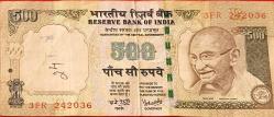Hindistan Yabancı Kağıt Para orjinaldir 500 Rupi