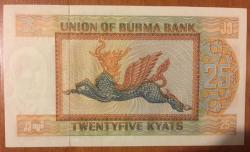 BURMA 25 KYATH ÇİL KAĞIT PARA RESİMDEKİ ÜRÜN