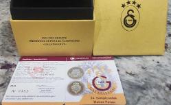 GALATASARAY 24.ŞAMPİYONLUK GÜMÜŞ ÜZERİ ALTIN KAPLAMA HATIRA PARASI - KUTULU (SERTİFİKALI) ÇİL
