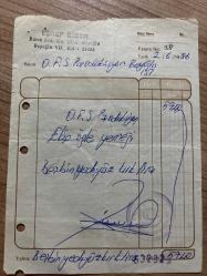YEMEK FATURASI - 2 HAZİRAN 1986 - EŞREF BİBER - BEYOĞLU, İSTANBUL - OSMAN FAHİR SEDEN, O.F.S. PRODÜKSİYON - BEYOĞLU, İSTANBUL - ISLAK İMZALI, KAŞELİ - 14 x 20 cm EBATLI ORİJİNAL FATURA - TÜRK SİNEMA - FİLM TARİHİ