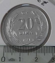 1981 FAO 20 LİRA 16 EKİM DÜNYA BESİN GÜNÜ DARPHANE BASKISI ORİJİNAL HATIRA PARASI ÇİL BBB1EE2 ÇOK NADİR