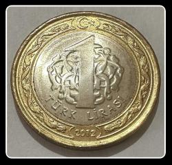 2012 - 1 Lira “T.C Sayıştay’ın 150.Yılı” Tedavül Hatıra Para-6 (TCTHM-6K) KM#1282 (T.C DÜZ) QUADRAN KAPSÜL İÇİNDE