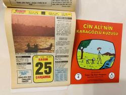 25 Kasım 1992 hediyelik orijinal Hürriyet takvim yaprağı (Cin Ali kitabı hediyeli:)