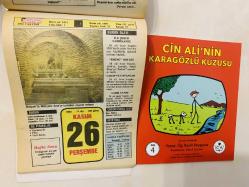 26 Kasım 1992 hediyelik orijinal Hürriyet takvim yaprağı (Cin Ali kitabı hediyeli:)