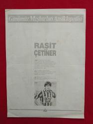 Galatasaray, Raşit Çetiner Poster - Günümüz Meşhurları Ansiklopedisi - Tan Gazetesi Hediyesi