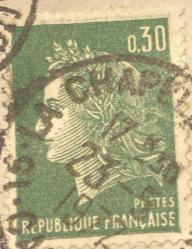 Fransa Pulu - France Stamp - Mektup Zarfından Kesilmiş  / Postadan Geçmiş Pul Filateli - 23.5.1977 Damgalı - FRANSIZ PULU, 0.30 PARA - YABANCI PULLAR - NOSTALJİK DOĞUM GÜNÜ HEDİYESİ