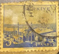 Mektup Zarfından Kesilmiş  / Postadan Geçmiş Pul Filateli - Damgalı - İSTANBUL, 5 PARA- Türkiye Cumhuriyeti - Turkish Stamp - Türk Pulu - NOSTALJİK DOĞUM GÜNÜ HEDİYESİ