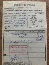 VİDEO KASET FATURASI - TEKNİK FİLM - MAHMUT ÖZDENİZ - AMATÖR ...