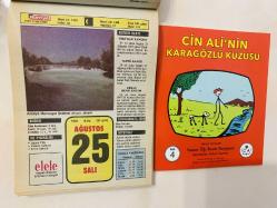 25 Ağustos 1992 hediyelik orijinal Hürriyet takvim yaprağı (Cin Ali kitabı hediyeli:)