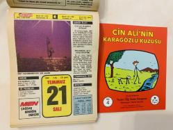 21 Temmuz 1992 hediyelik orijinal Hürriyet takvim yaprağı (Cin Ali kitabı hediyeli:)