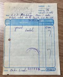 Efemera - YEMEK FATURASI - 29 OCAK 1987 - TUĞRUL RESTAURANT-BİRAHANE - BEYOĞLU, İSTANBUL - OSMAN FAHİR SEDEN, O.F.S. PRODÜKSİYON - BEYOĞLU, İSTANBUL - ISLAK İMZALI, KAŞELİ - 13 x 17 cm EBATLI ORİJİNAL FATURA - TÜRK SİNEMA - FİLM TARİHİ - kitantik - kitaLog