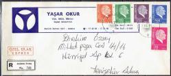 1975 ATATÜRK PORTRELİ SÜREKLİ TAM SERİ PULLU , İLK GÜN POSTA DAMGALI FDC-P.