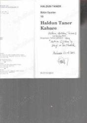 HALDUN TANER KABARE - KİTAP FERHAN ŞENSOY TARAFINDAN İTHAFLI ve İMZALIDIR