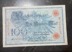 Almanya 1910 tarihli 100 ve 1000 mark yabancı kağıt para   eski para kağıt 