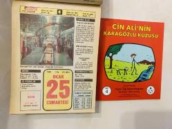 25 Ocak 1992 hediyelik orijinal Hürriyet takvim yaprağı (Cin Ali kitabı hediyeli:)