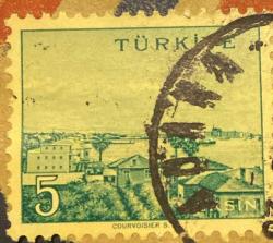 Mektup Zarfından Kesilmiş  / Postadan Geçmiş Pul Filateli - Damgalı - MERSİN, 5 PARA - Türkiye Cumhuriyeti - Turkish Stamp -NOSTALJİK DOĞUM GÜNÜ HEDİYESİ
