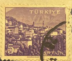 Mektup Zarfından Kesilmiş  / Postadan Geçmiş Pul Filateli - Damgalı - ARTVİN, 5 PARA - Türkiye Cumhuriyeti - Turkish Stamp -NOSTALJİK DOĞUM GÜNÜ HEDİYESİ
