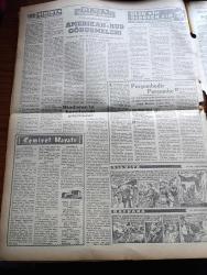 Ulus Gazetesi - 24 Ocak 1957 - Eisenhower'in Doktrini Dolayısıyla Sovyetler Türkiye İran Ve Japonya'yı Tehdit Ediyor - CHP Kars Milletvekili Turgut Göle'nin Dokunulmazlığı Kaldırıldı -  Uzman Çavuşlara Dair Kanun Teklifi - Monaco Prensesi Grace Kelly Bir Kız Çocuğu Dünyaya Getirdi - Batı Almanya'ya 140 Milyon Borçluyuz - Üniversiteler Kanununda Değişiklikler Yapılacak - Bir Zamanlar Rus Casusu İdim Anlatan Jean Sprecher Yazı Dizisi - Yeni Şiirler 1957 Yazan Ataç - Musiki Dünyası Toscanini Weber Boran Helikon Arel Yazan İlhan K. Mimaroğlu - Halkının Egemenlik Hakkına Saygı Gösterilmesi Hususunda Cezayir Eisenhower'in Arabuluculuğunu İstedi - Ölen Kim Öldüren Kim Bulgar Casusu Selmanof'un Maceraları Yazı Dizisi - Sibirya Mahkumları Yazan Slavomir Rawicz Yazı Dizisi - Silviya Yüzme Havuzunda Çizgi Roman - Baykara Hazreti Süleyman'ın Taşı Çizgi Roman - Fenerbahçe 2. Devreye 4 Gollü Galibiyetle Başladı - İzmir Spor Sitesi - Basketbol Faaliyeti Kontrol Edilecek