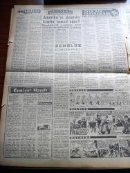 Ulus Gazetesi - 23 Ocak 1957 - Cumhuriyet Halk Partisi Şeker Konusunda Gensoru Verildi - Kıbrıs'ta Bir Türk Polisinin Öldürülmesi Üzerine Çıkan Hadiseler - Macmillan Lider Seçildi - İstanbul Ticaret Odasında Milli Korunma Kanunu da Tenkidler en Uğradı - Ender Rastlanan Meteorolojik Bir Olay Gökte Kıpkırmızı Bir Bulut Görüldü - Eğitim Bütçesinde Kavga Derecesinde Tartışmalar - Prenses Grace Kelly'nin Bebeğine Bakmak İçin Gelen Margaret Stahl - Konfüçyüs Ve Devlet Adamlığı Yazan Suphi Uzunca - Bir Zamanlar Rus Casusu İdim Anlatan Jean Sprecher Yazı Dizisi - İsrail Sina'yı Boşaltıyor - Sibirya Mahkumları Yazan Slavomir Rawicz Yazı Dizisi - Ölen Kim Öldüren Kim Bulgar Casusu Selmanof'un Maceraları Yazı Dizisi - Benelux Kumarhanesi - Galatasaray Fenerbahçe Basket Mücadelesi - Puşkaş Macaristana Dönecekmiş - Fenerbahçe Bugün İkinci Devreye Başlıyor - Galatasaray Ankaralılara Teşekkür Ediyor - Fay Temizleme Tozu - İstanbul Maçlarında Ankaralı Hakemler