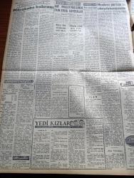 Ulus Gazetesi - 14 Nisan 1956 - Temelsiz Propaganda Ve Hakikati Yazan Hüseyin Cahit Yalçın Köşe Yazısı - Güzel Yıldız Grace Kelly Neşe Gözyaşları Döküyor - Cumhurbaşkanının Başkanlığındaki Bakanlar Toplantısına Dün Savcı Da İştirak Etti - Galatasaray Vasco De Gama Maçı Bugün - Adnan Menderes'in Nutuklarının Tatbikatına Geçiliyor - Türk Tarih Kongresi İkinci Gün Çalışmaları - Jeep Fabrikası - Yedi Kızlar Yazan Georges Simenon Yazı Dizisi - Mürakebe Buhranı Yazan Namık Zeki Aral Köşe Yazısı - Seyhan Milletvekili Sedat Barı'nın Dün Evini Soydular - Züleyha İsimli Piyes Kitabı Toplattırılıyor - Baskın 1 Nato Tatbikatı - Silviya Sevimli Model Çizgi Roman - Baykara Altın Küre Çizgi Roman - Başbakan Ve Komünizm Yazan Bülent Ecevit Köşe Yazısı - Samanın Tenekesi 1 Liraya - Ahmet Şükrü Esmer Köşe Yazısı - Halı Sarayı Sahibi Şeref Çelebi - Ankara'nın En Lüks Ve En Modern Sineması Bahçelievler Renkli Sinema -  Berkün Bebe