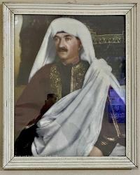 Eski Atatürk Mustafa Kemal Paşa derne yerli kıyafet ile eski çerçeveli portre Nadir eski Vom Art baskı 50 x 60 cm