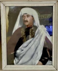 Eski Atatürk Mustafa Kemal Paşa derne yerli kıyafet ile eski çerçeveli portre Nadir eski Vom Art baskı 50 x 60 cm