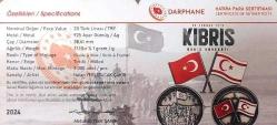 KIBRIS BARIŞ HAREKÂTI’ NIN 50. YIL DÖNÜMÜ OKSİDE GÜMÜŞ  (SERTİFİKALI) ÇİL
