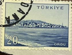 Türk Pulu - Turkish Stamp - Mektup Zarfından Kesilmiş  / Postadan Geçmiş Pul Filateli - Damgalı - TÜRKİYE ORDU, 20 PARA - Türkiye Cumhuriyeti - NOSTALJİK DOĞUM GÜNÜ HEDİYESİ