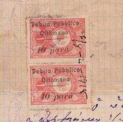 1918 RODOS İTALYAN İŞGAL SÜRŞARJLI 10 PARA PER HİCAZ DEMİRYOLU OSMANLI FİSKAL PULLARI NADİR