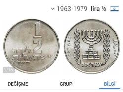 İsrail 1/2 Şekel.. ((1963--1979))