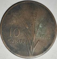 TÜRKİYE 1965   10  KURUŞ