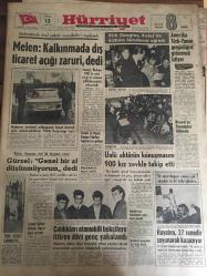 HÜRRİYET GAZETESİ  13 KASIM 1964 YIL :17 SAYI :5941---Melen :Kalkınma da dış ticaret açığı zaruri ,dedi ---Gürsel :Genel bir  af düşünmüyorum dedi ----Amerika Türk-Yunan gerginliğini  gidermek istiyor ---Senato ve Meclis Başkan Vekilleri İngiltere ye Gidiyor ---Ünlü aktörün konuşmasını 900 kız  zevkle  takip etti ---Cemal Gürsel Boksör Clay e şans veriyor ---Türk Güzeli Londra da ---Çaldıkları otomobili bekçilere  ittiren  dört genç yakalandı ---Hayatını ,27 senedir  soyunarak kazanıyor --Çöplerden gübre  yapacak büyük bir fabrika kuruluyor ---İki köy arasında çıkan arbede de 2 kişi öldürüldü ---30 Bin lira isteyen Talat çalışmaya katılmadı ---Beşiktaşlı futbolcular ceza  yağmuruna tutuldu ---Yüksek spor  konseyi kurulması isteniyor ---İnter ,Bükreş Dinamosu nu  farklı bir şekilde yendi : 6-0---Dış Ticaret Açığı ---Aznavour evleniyor --Van da kaza da kurbanların sayısı otuza yükseldi ---Zehirli  kuyuda iki kişi öldü ---Tunceli  de sosyal meskenler  eş dost arasında paylaşıldı ----